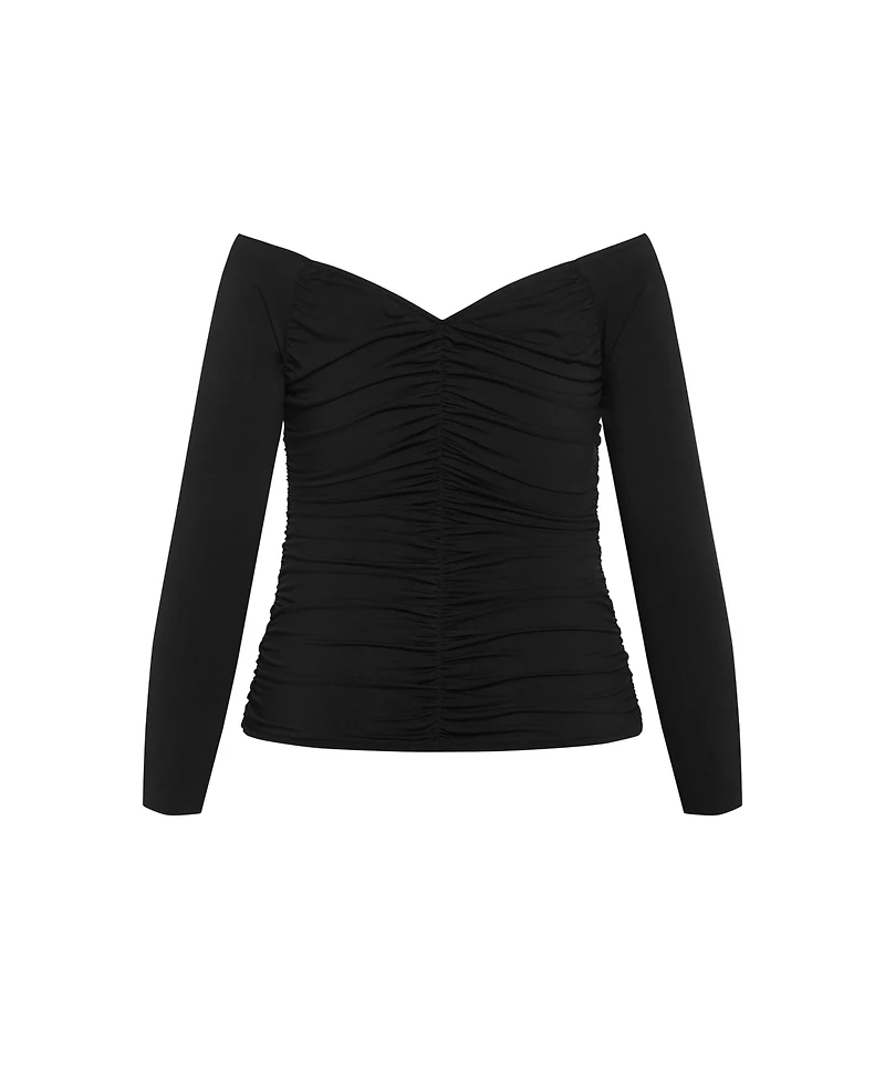 City Chic Plus Ruched Sally Top