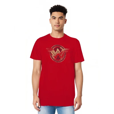 Batman V Superman Mens Wonder Woman Shield Short Sleeve Adult Tee / T-Shirt