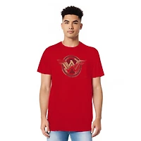 Batman V Superman Mens Wonder Woman Shield Short Sleeve Adult Tee / T-Shirt