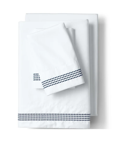 Lands' End Supima Cotton No Iron Sateen Embroidered Sheets