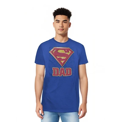 Superman Mens Super Dad Adult Heather Tee / T-Shirt