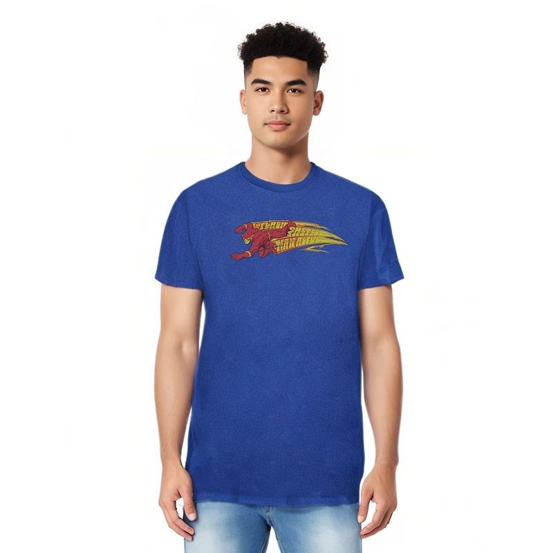 Dc Flash Mens Comics Fastest Man Alive Adult Heather Tee / T-Shirt