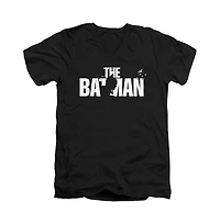 Batman Men's The Silhouette Title Short Sleeve Adult V Neck Premium Cotton Tee / T-Shirt