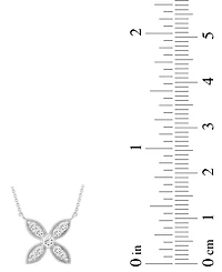 Diamond Flower Pendant Necklace (1/4 ct. t.w.) in 10k White Gold