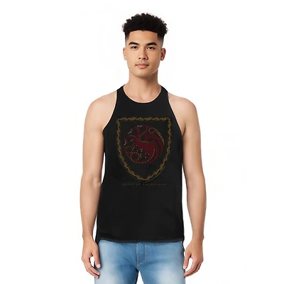 House Of The Dragon Men's Shield Vintage Dark Adult Tank Top
