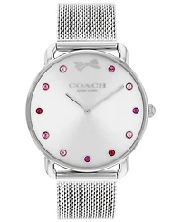 Coach Women's Elliot Silver Tone Stainless Steel Mesh Bracelet Watch, 36mm Gift Set