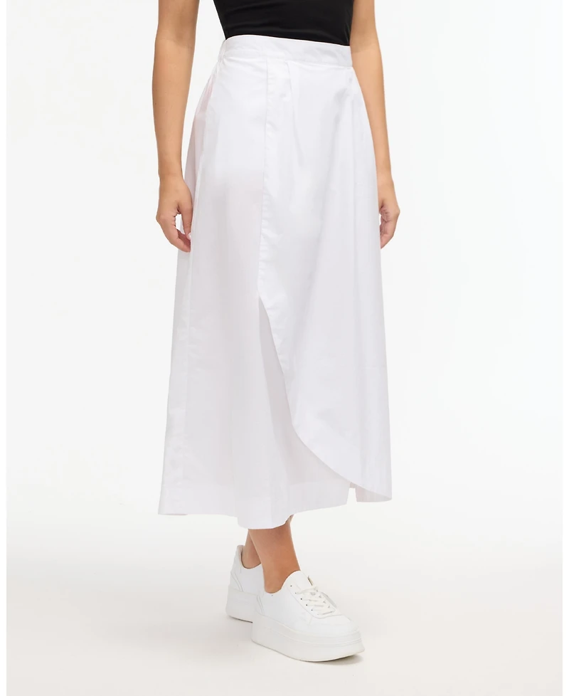 Ellen Tracy Women s Poplin Wrap Skirt