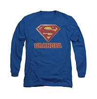Superman Mens Super Grandpa Long Sleeve Adult Tee / T-Shirt