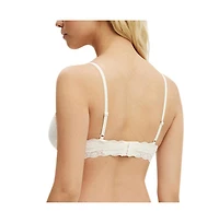Cotton On Women's Cotton Lace Triangle Padded Bralette