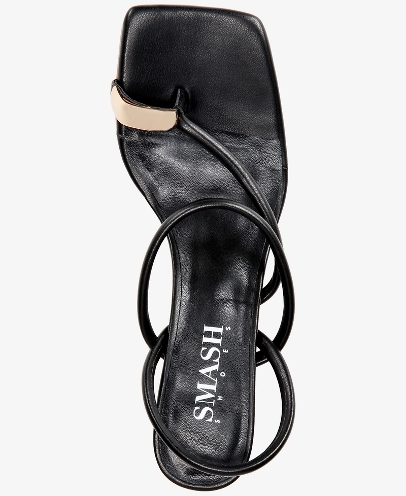 Smash Shoes Women's Whitney Gold Toe Strappy Dress Sandals - Extended Sizes Available