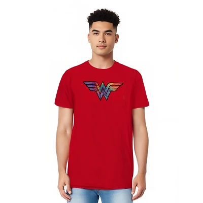 Dc Wonder Woman Big & Tall Comics Tie Dye Logo Short Sleeve Adult Tee / T-Shirt