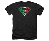 Superman Mens Mexican Flag Shield Adult Heather Tee / T-Shirt