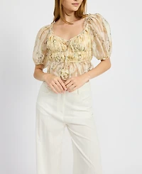 En Saison Women's Elliot Organza Top