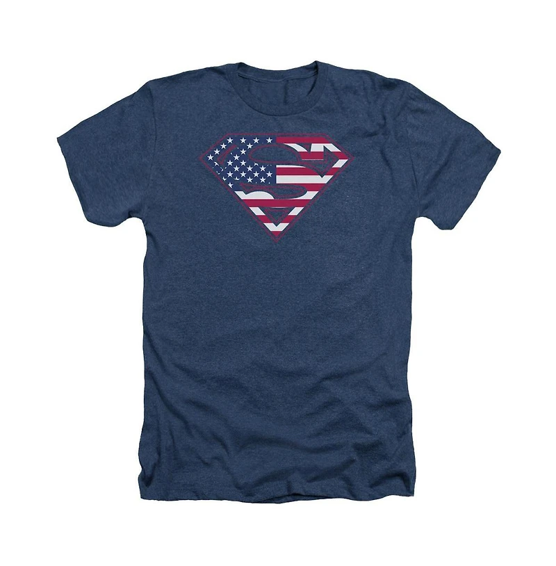Superman Mens U S Shield Adult Heather Tee / T-Shirt