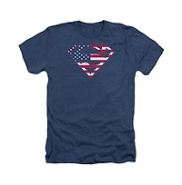 Superman Mens U S Shield Adult Heather Tee / T-Shirt