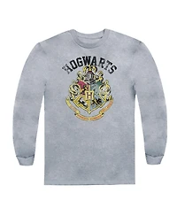 Harry Potter Mens Hogwarts Crest Long Sleeve Adult Tee / T-Shirt