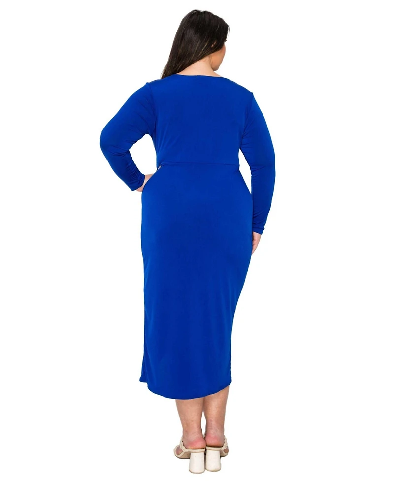 L I V D Plus Estelle Ruched Bodycon Midi Dress