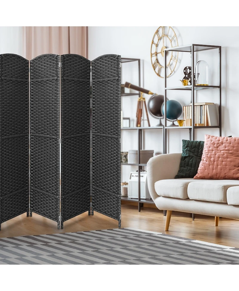 Sorbus 8 Panel Room Divider Panel, 6 ft. Tall Extra Wide Double Hinged Panels - Folding Privacy Screens - Gray Line