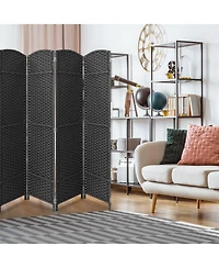 Sorbus 8 Panel Room Divider Panel, 6 ft. Tall Extra Wide Double Hinged Panels - Folding Privacy Screens - Gray Line