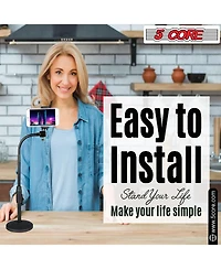 5 Core Cell Phone Stand Adjustable Height & Angle Gooseneck Stand for Desk Flexible Arm - Rbs Mob
