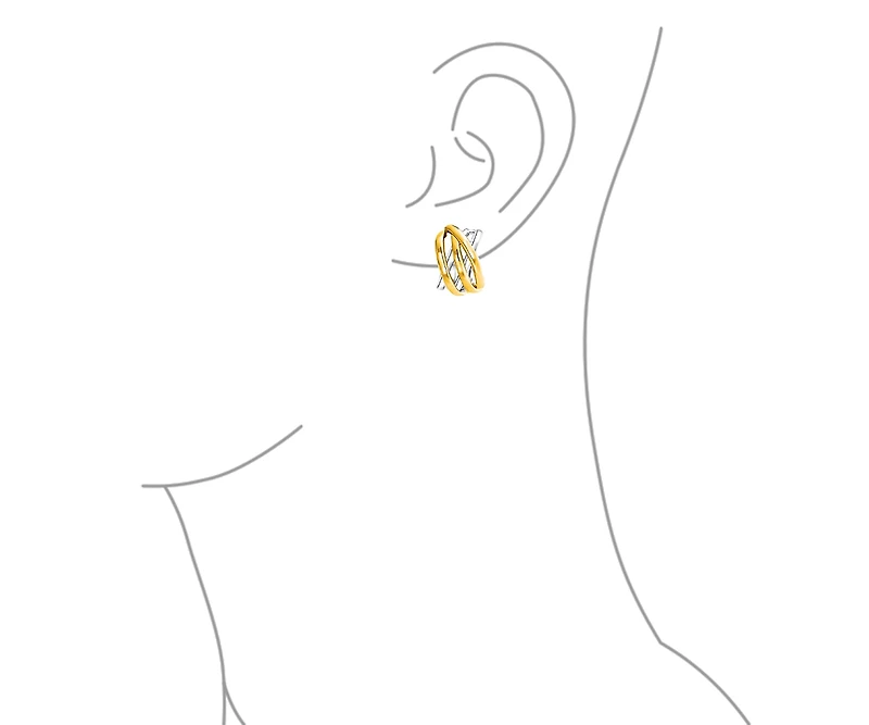 Bling Jewelry Classic Celtic Knot Clip-On Earrings Two Tone For Non-Pierced Ears Gold Plated