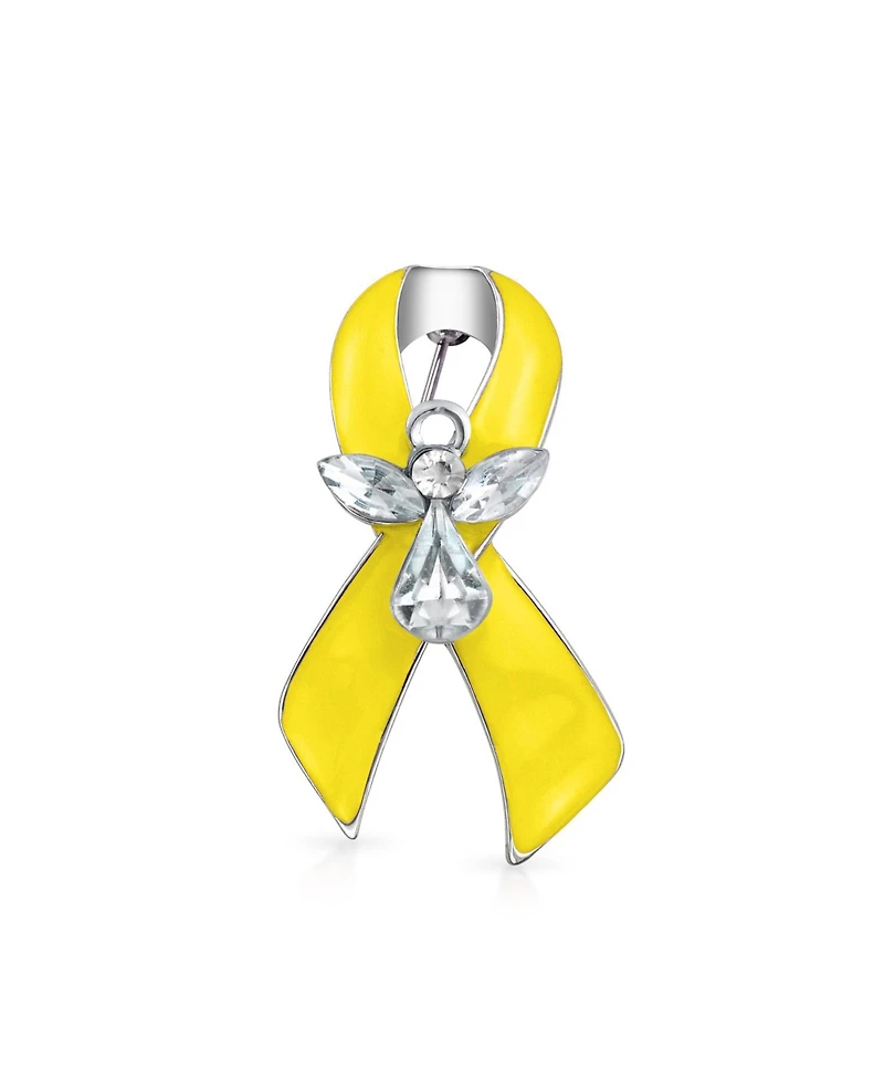 Bling Jewelry Set Of 3 Ribbon Brooch Pin For Awareness Support Peace Cancer Survivor