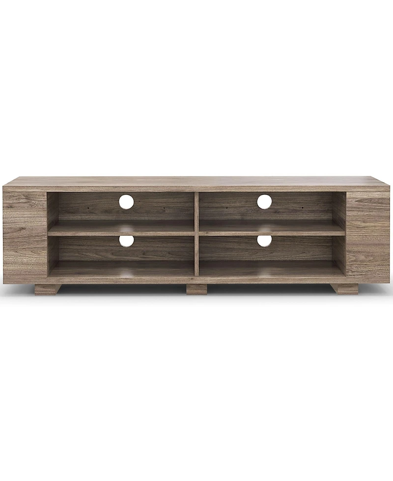 Gouun Wooden Tv Stand with 8 Open Shelves for TVs up to 65 Inch Flat Screen