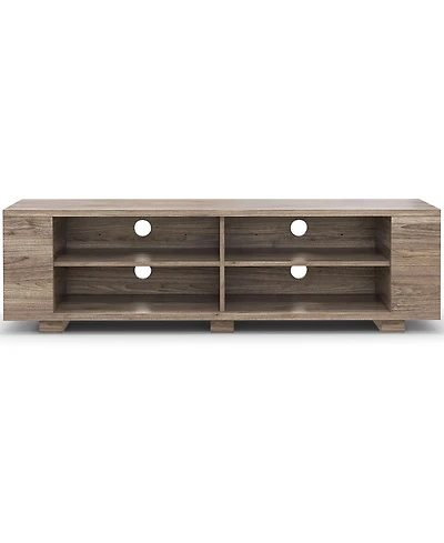 Gouun Wooden Tv Stand with 8 Open Shelves for TVs up to 65 Inch Flat Screen