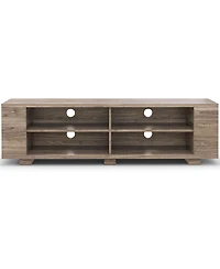 Gouun Wooden Tv Stand with 8 Open Shelves for TVs up to 65 Inch Flat Screen