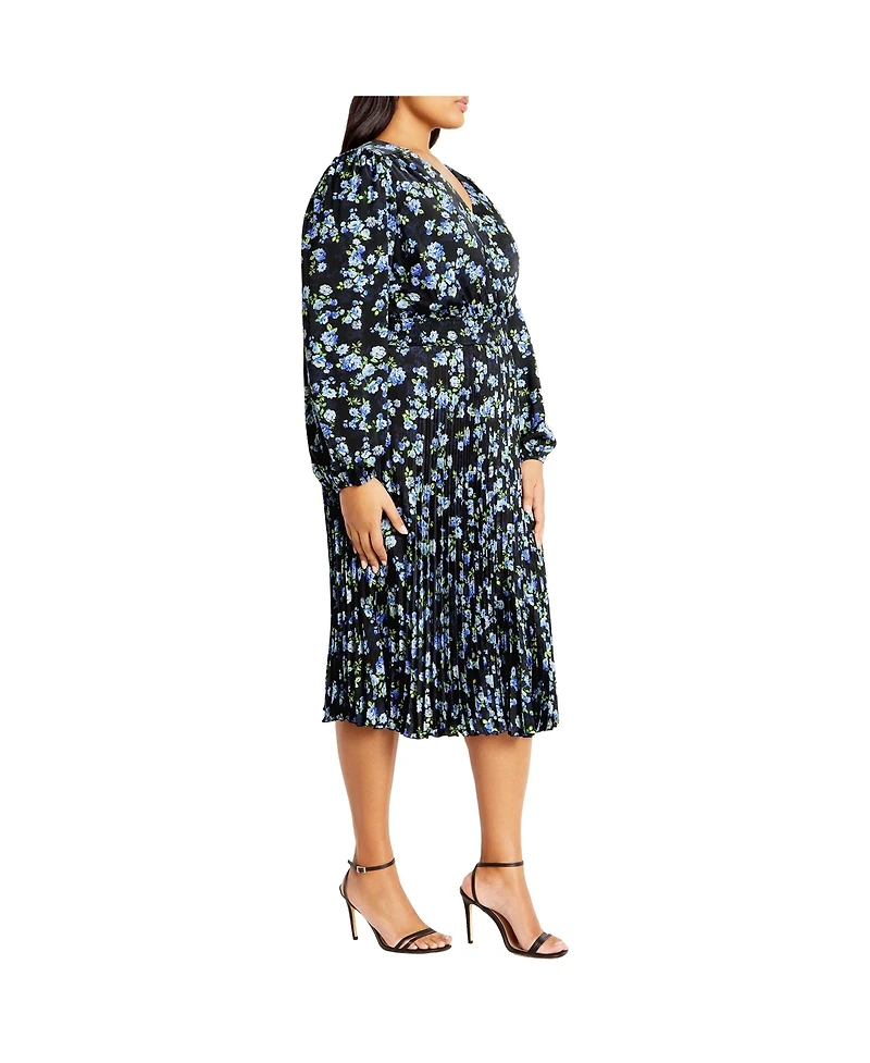 City Chic Plus Finley Pleat Dress