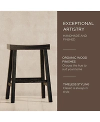 Maven Lane Vincent Wooden Rustic Aesthetic Kitchen Counter Stool, Set of 2