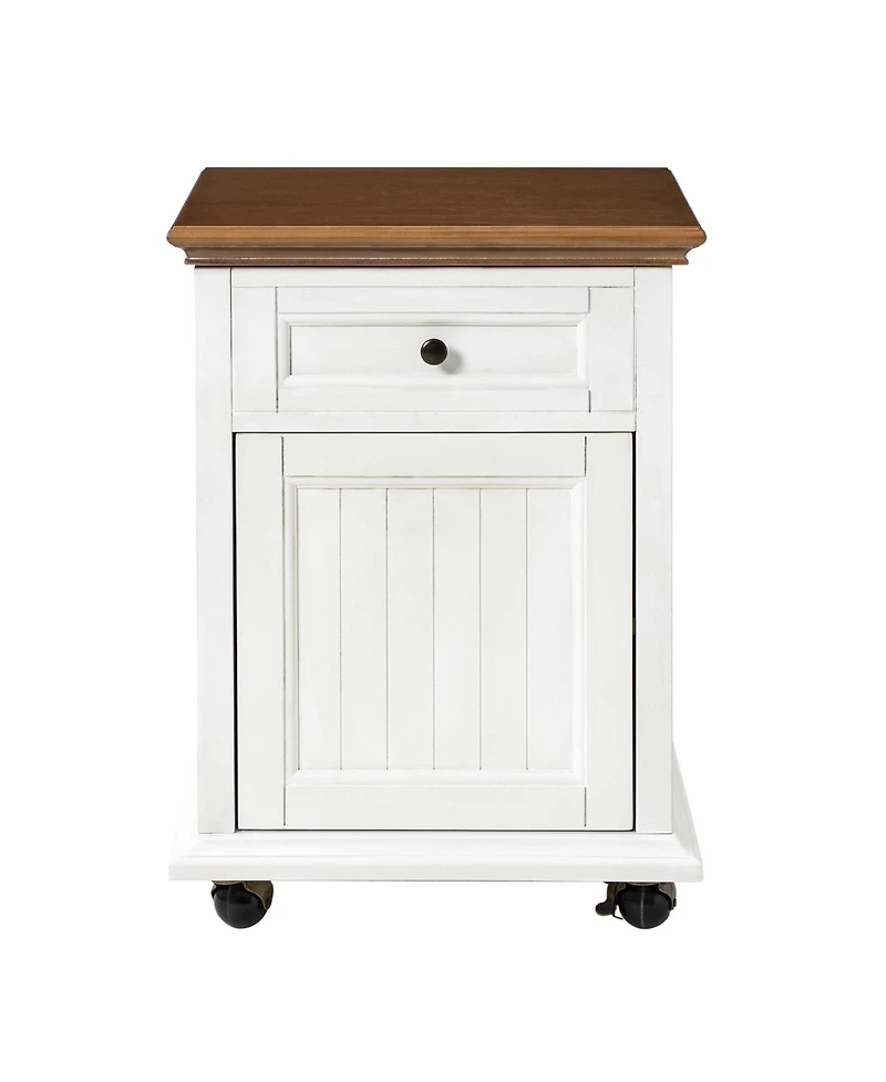 Hulala Home Yeran Traditional End Table with Hooded Caster Wheels and Adjustable Shelves