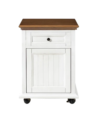 Hulala Home Yeran Traditional End Table with Hooded Caster Wheels and Adjustable Shelves