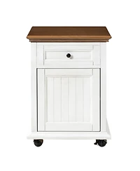 Hulala Home Yeran Traditional End Table with Hooded Caster Wheels and Adjustable Shelves