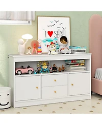 Gouun Kids Toy Storage Organizer with Open Shelf and 2 Drawers for Playroom