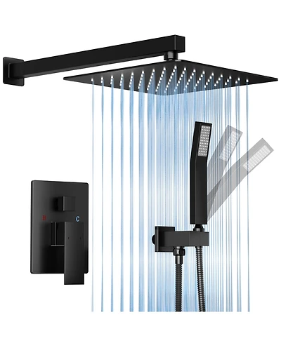 Lovmor Wall Mounted Hand Held Shower Bathroom Luxury Rain Mixer System Set(Valve Included)