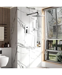 Lovmor Wall Mounted Hand Held Shower Bathroom Luxury Rain Mixer Shower System Set(Valve Included)