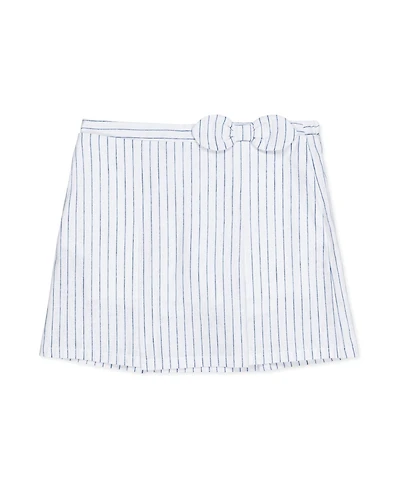 Hope & Henry Girls' Linen Pull-On Pleated Bow Skort, Kids