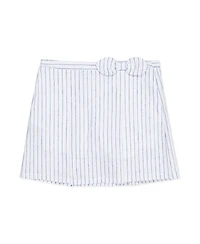 Hope & Henry Girls' Linen Pull-On Pleated Bow Skort