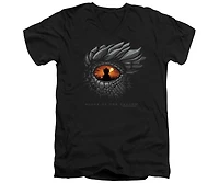 House Of The Dragon Men's Eye Short Sleeve Adult V Neck Premium Cotton Tee / T-Shirt