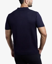 Spring + Mercer Men's Short Sleeve Sweater Knit Polo Shirt