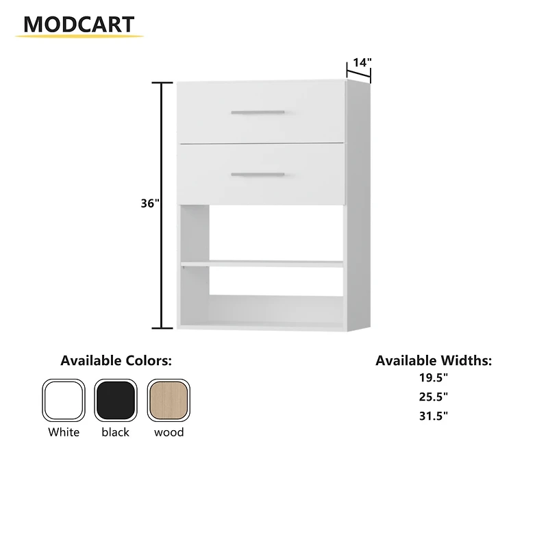 Short Tower Wood Built Closet Organizer Unit, Starter Kit