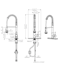 Lovmor 4-Function Brushed Nickel Pull Down Single Handle Kitchen Sink Faucet