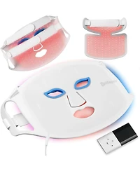 LifePro Red Light Therapy Face Mask with Neck Coverage - 3-Color Led Light Therapy for Skin Care at Home