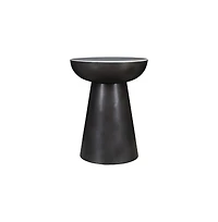 Jofran Circularity Modern Luxury Marble and Iron 18" Round Pedestal End Table