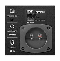 Pyle Subwoofer Box System, 12'' 500W, Carpeted Tube Enclosure, Rear Vented Design