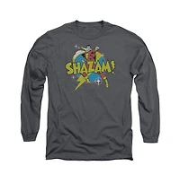 Dc Shazam Men's Comics Power Bolt Long Sleeve Adult Tee / T-Shirt
