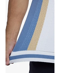 Spring + Mercer Men's Jacquard Crew Neck Short Sleeve Sweater