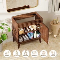 Mid-Century Freestanding Bathroom Cabinet Vanity with Storage