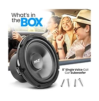 Pyle 8" Single Voice Coil Car Subwoofer, 200 Watts, 4-Ohm